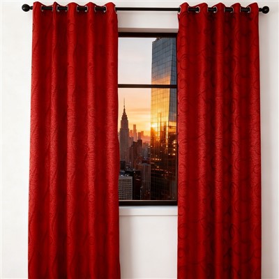 Reyð kationisk jacquard gardinur